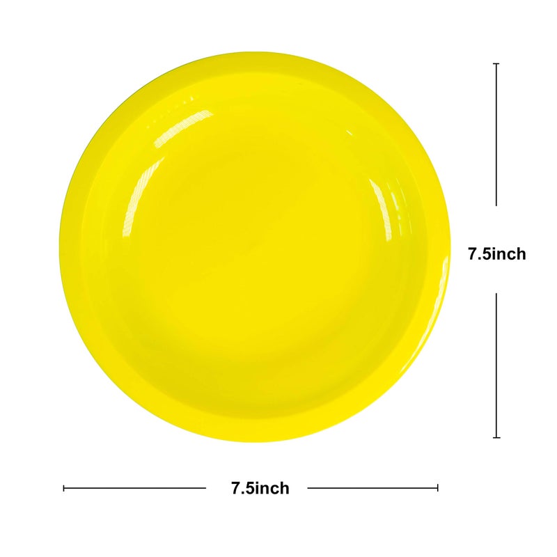 Youngever 7.5 Inch Plastic Plates, Small Kid Size, Kids Plates, Toddler Plates, Snack Plates, Microwave Safe, Dishwasher Safe, Set of 9 (Rainbow Colors) - Image 2
